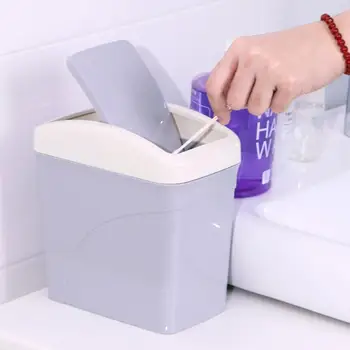 

High Quality Mini Trash Can Home Office Bathroom Trash Can Desktop Garbage Box Table Dustbin Sundries Barrel Bins Storage Box