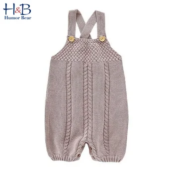 

Humor Bear Knitted Warm Jumpsuit 2020 Autumn Winter Boys Girls Woolen Sweater Baby Infant Bag Fart Jumpsuit Romper Kids Clothes
