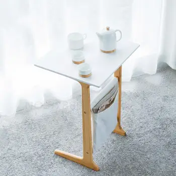 

Natural Bamboo Coffee Table Tea Table Wood Plastic Coffee Table Desk Leisure Magazine Storage Rack Table with Bag