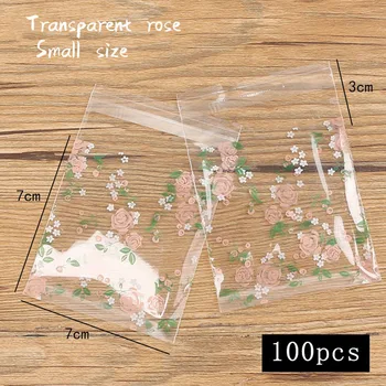 

50pcs/lot Cartoon Self Adhesive Plastic Bag Transparent Fresh Flowers Candy Cookie Handmade Soap Baked Biscuit Party Gift Bags