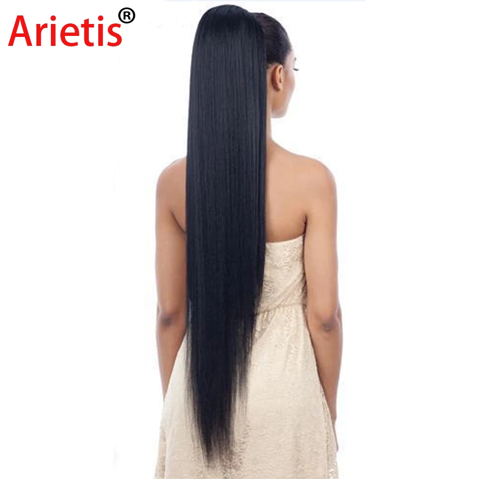 Arietis Store-extensiones de cabello humano Remy para mujer, pelo liso malayo de 8-26 pulgadas, Color negro Natural, 100%