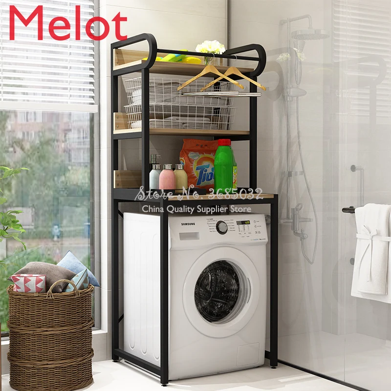 

2 Layers Drum Washer Rack Bathroom Toilet Storage Rack Bathroom Floor Toilet Balcony Shelf Above The Toilet