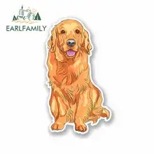 EARLFAMILY 13cm x 13cm for Golden Labrador Dog Funny Car Stickers Vinyl JDM Bumper Trunk Truck Graphics RV VAN DIY Fine Decal