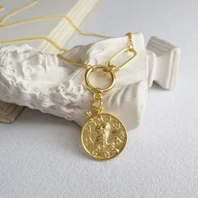 Золотая Сова животное подвеска круг Шарм ожерелье 925 пробы серебро 18 к золотая цепочка круглая медаль Персонализированная птица ожерелье s