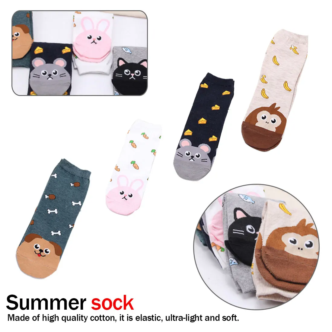 Хлопковые носки с изображением кота, собаки, зимние женские носки, дико милые женские носки с цветочным рисунком в Корейском стиле