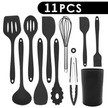 

Brand New Practical 11pcs/Set Kitchen Cooking Utensils High Quality Food Grade Silicon Non-Stick Heat-Resistant Cookware