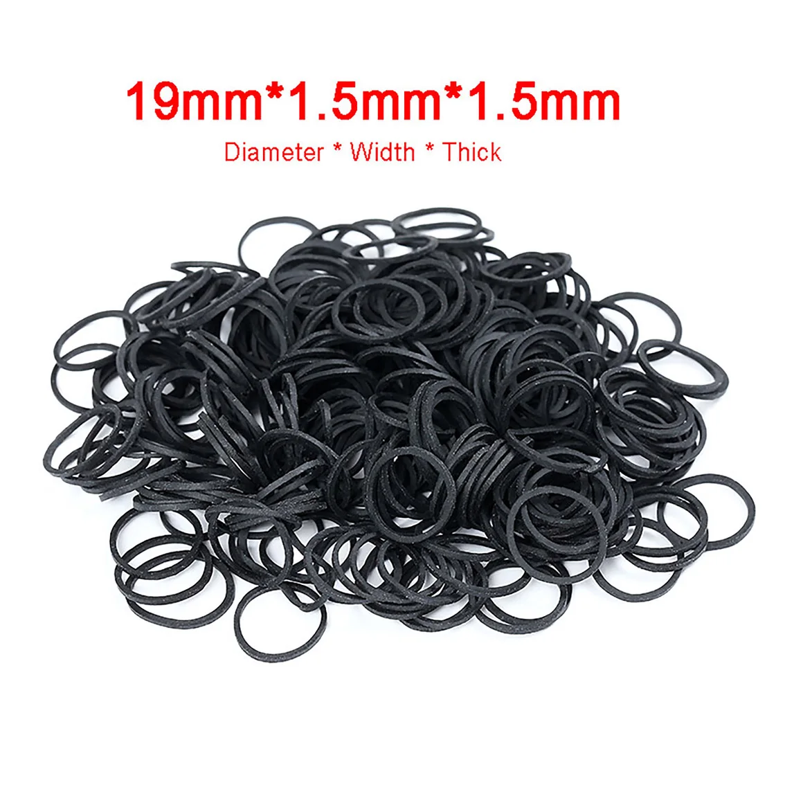 

500g Black Diameter 19-40mm Quality Elastic Rubber Bands Sturdy Stretchable Packaging Band Loop O Rings For Home School Office