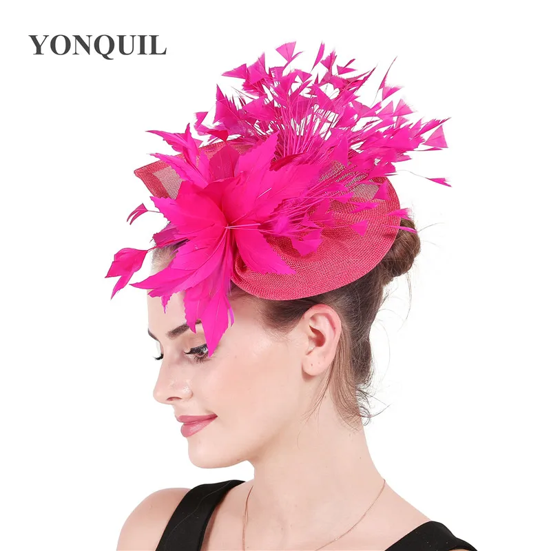 Women Flower Mesh Ribbons Feathers Headband Cocktail Tea Party Hat Headwear Fascinator Hat On Sale YOcheerful