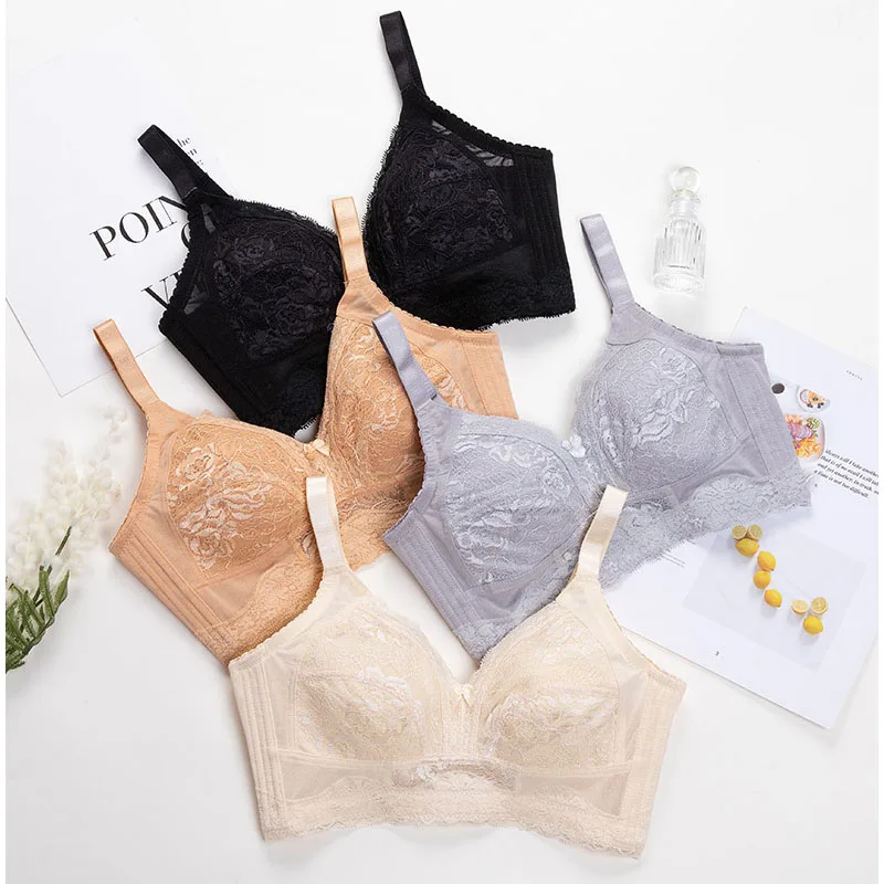 One-piece Brasieres Para Mujer Ice Silk Fixed Full Cup Lace Bra Fixed  Double Shoulder Straps Push Up Sports Bras Underwear Women - AliExpress