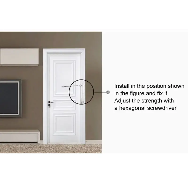 Home Automatic Self Closing Hinge Door Closer Single Spring Adjustable Lightweight Silent Without Buffering Surface Mounted Fire