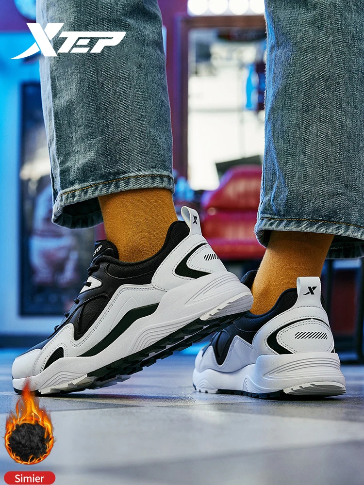 

Xtep women's mixed-color sneakers winter plus velvet casual walking shoes warm lightweight sneakers 881418379513