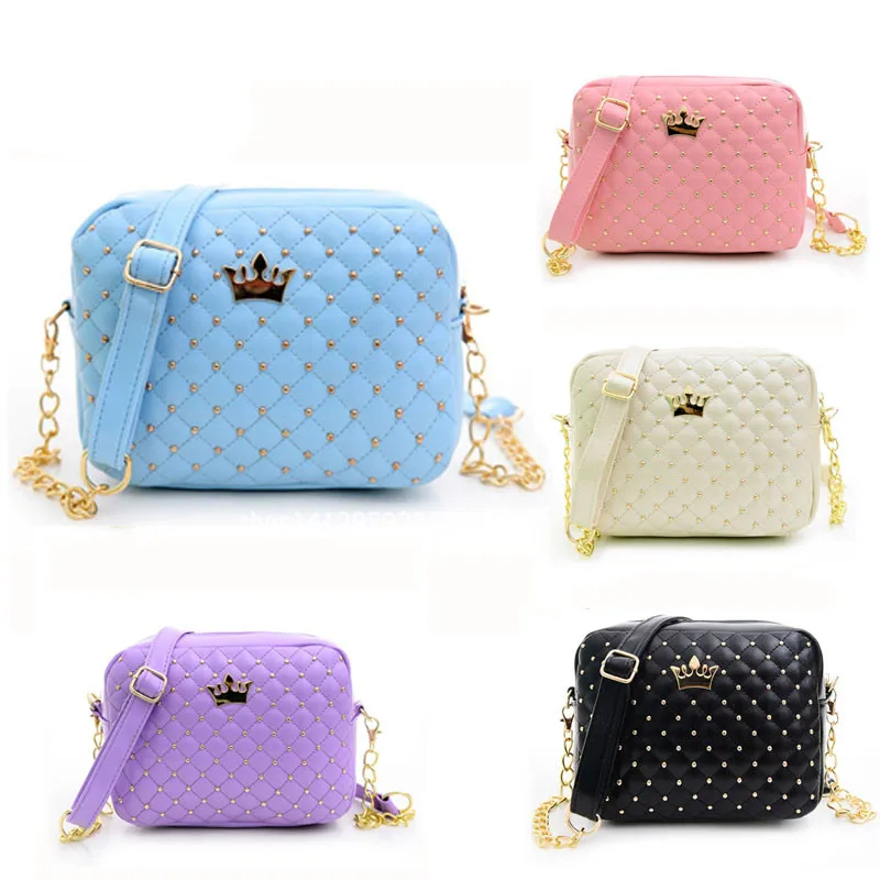 

Small Women Bag Fashion Handbag With Crown Mini Rivet Shoulder Bag Women Messenger Bag 2019 Hot Sale #YY
