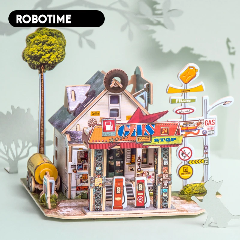 

Wooden Activities 3D DIY Puzzle Children's Educational Toys World Style Building Chinese Ancient Building Model