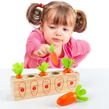 Jeu de mémoire en bois Montessori pour enfant, jeu de mémoire, en forme de carotte, sensoriel, vente en gros