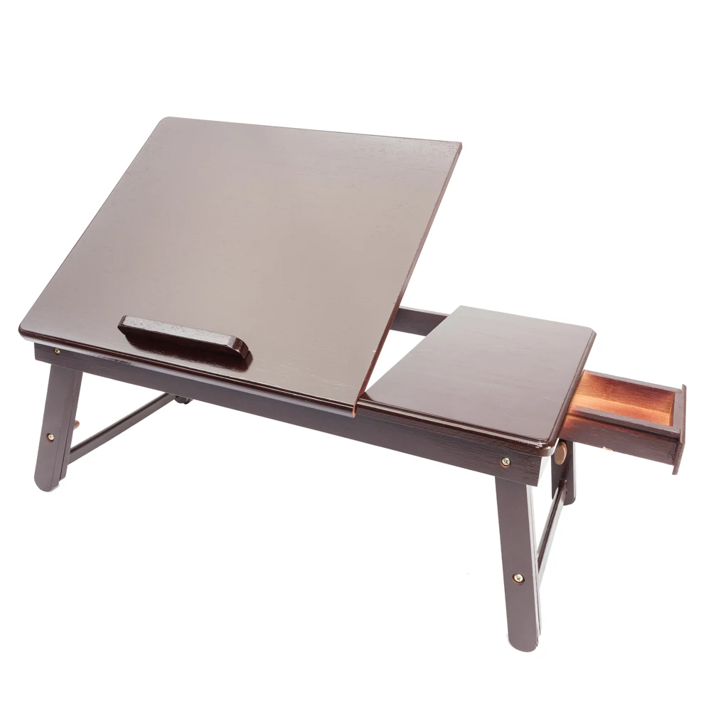 

Adjustable Portable Bamboo Computer Stand Laptop Desk Fan Tea Serving Bed Dining Table Laptop Notebook Table 53CM Folding