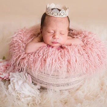 

Wraps Newborn Reusable Comfortable Artificial Fur Soft Warm Photography Props Swaddling Baby Blanket Background Solid Mat