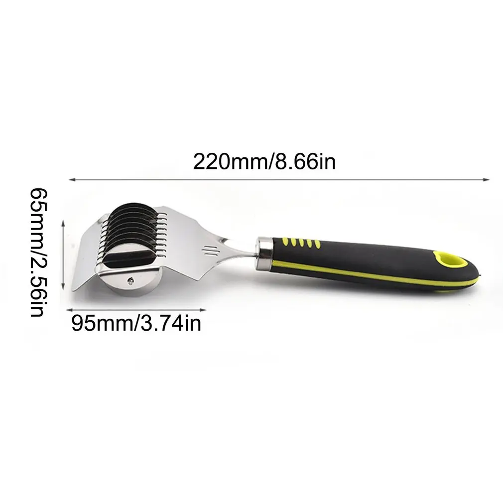 Noodle Cutter Roller Non-slip Comfort Handle Stainless Steel Pasta Spaghetti Maker Noodle Lattice Roller Dough Cutter