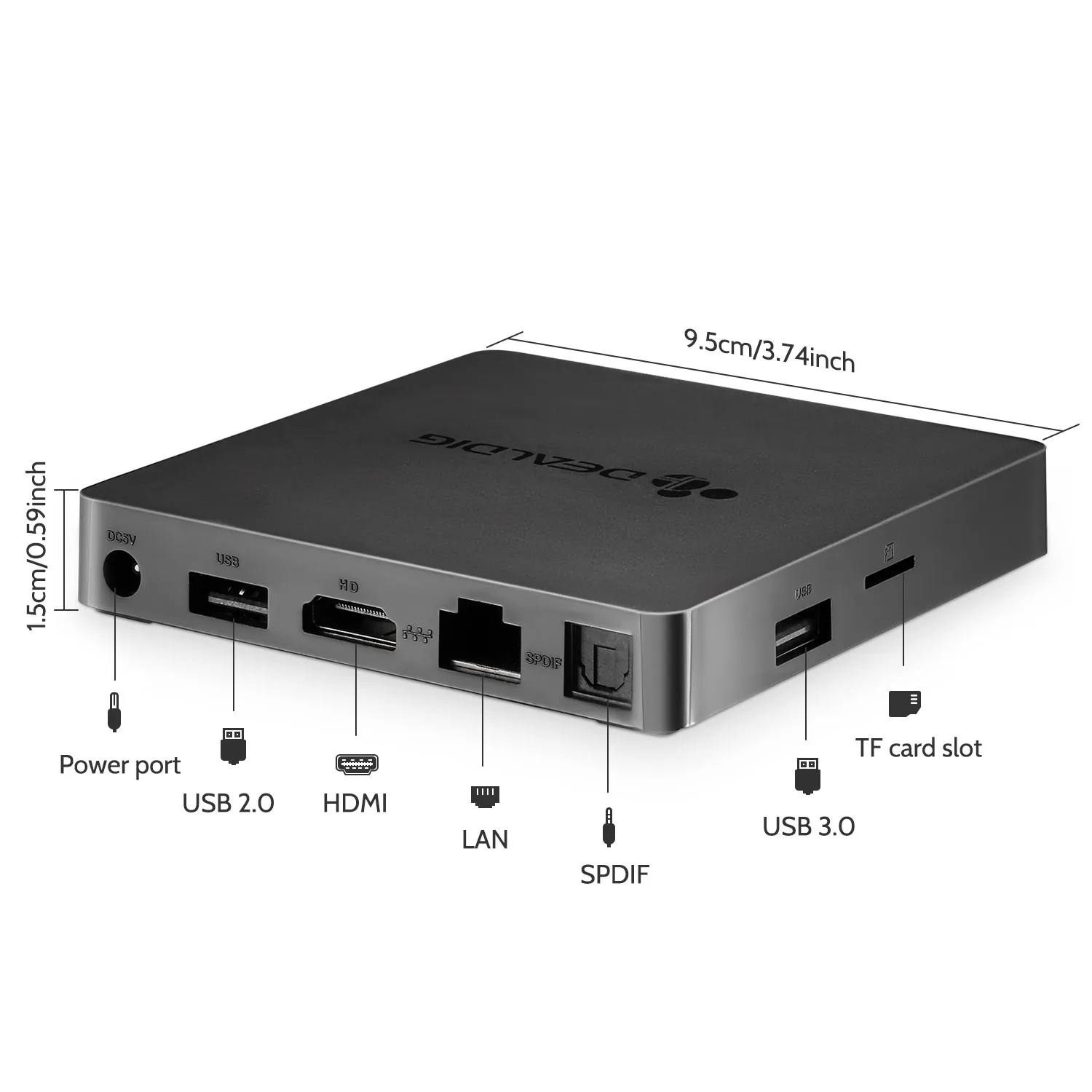 DEALDIG BOXD7 Android 7,1 ТВ приставка 6K HD Allwinner H6 четырехъядерный Mali-T720 MP2 телеприставка 2 Гб 16 Гб 2,4 г/5,8 г WiFi Голосовое управление