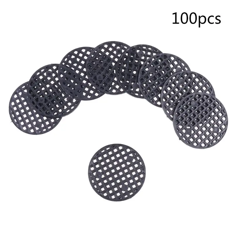 100Pcs Flower Pot Hole Mesh Pad, 4.5cm Diameter Round Bonsai Pot Bottom Grid Mat Mesh Drainage Netting Hole Screen