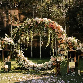 

Simulation floral silk flowers wedding flower row door round full flower arch opening store celebration decoration wedding Props