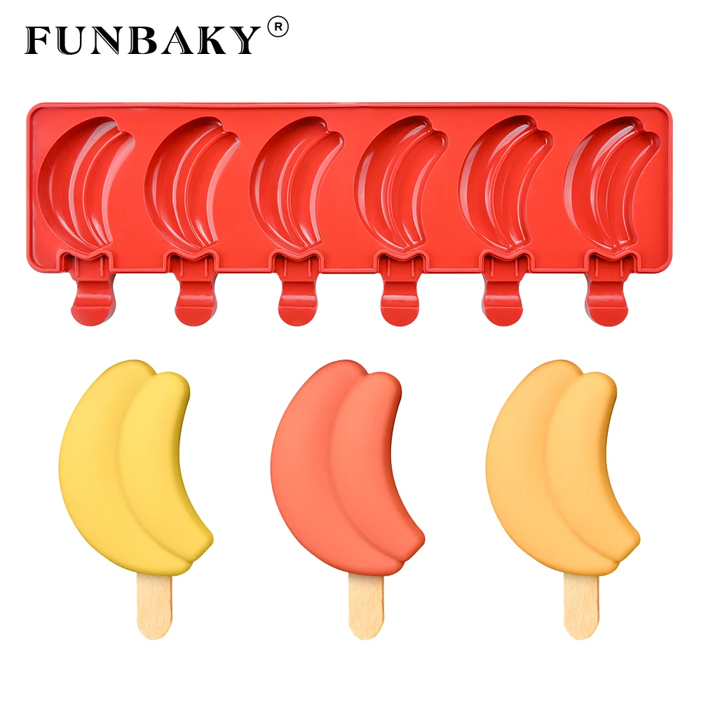 FUNBAKY новинка 6 ячеек красочная форма для фруктов мороженого льда креативная