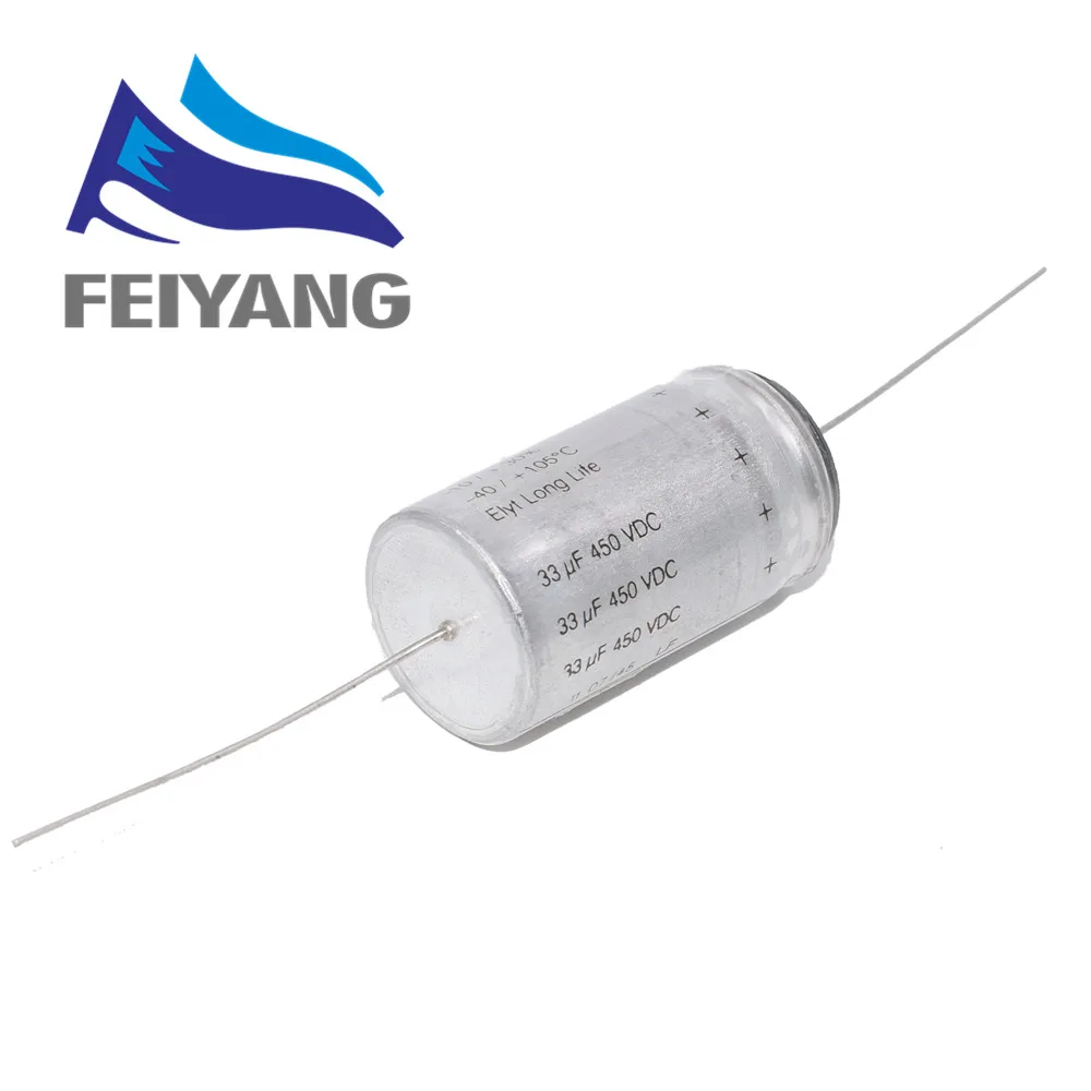 

10PCS PEG124 450v33uf Series Capacitor Axial pin electrolytic capacitor 33UF 450V FOR RIFA