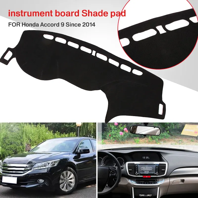 

Pad Sun Cover Non-Slip Dashboard Mat Car Silicone Slip Felt Fabric Sun for Honda Accord 9th 2014-Present