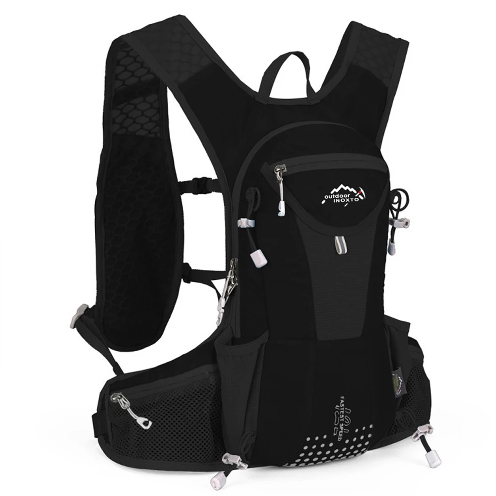 black backpack 12L уличный гидрационный рюкзак, сумка для воды, велосипедный, ночной, светоотражающий, для бега, спортивный рюкзак с 2L мочевым пузырем, сумка для воды - Цвет: black backpack