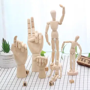 

Adjustable Wooden Joint Arm Hand Table Desktop Decor Doll Model Crafts Ornaments