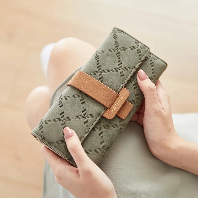 

2020 new long wallet women multi-function clutch large capacity coin purse tri-fold wallet small wallet woman wallet