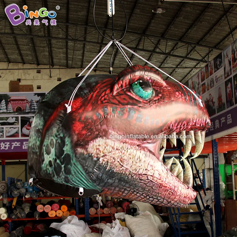 FREE EXPRESS 1.5m length inflatable dinosaur head hanging vivid decoration air filled personalized monster head model