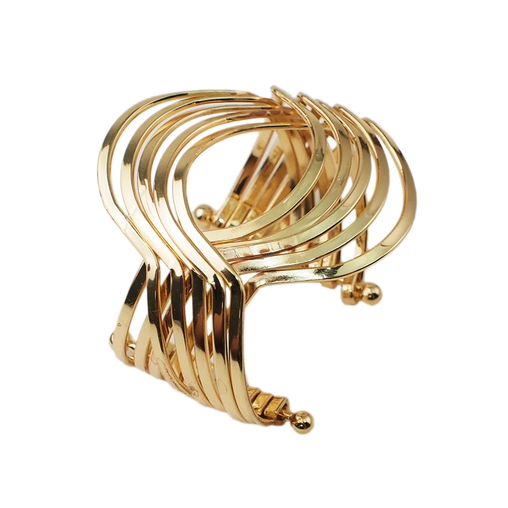 Gold Bracelets Браслет-манжета из сплава для женщин, очаровательное массивное модное ювелирное изделие, золотой цвет, браслеты, аксессуары для женщин, UKEN - Окраска металла: Gold Bracelets