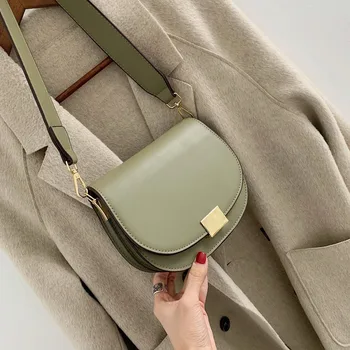 

Female Small Saddle Bag Crossbody Bags For Women 2019 Solid Color Messenger Bag Ladies Fashion Travel Handbags and Purses