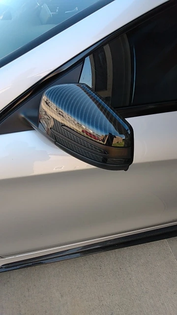 Крышка зеркала заднего вида из углеродного волокна для Benz C Class W204 E W212 CLS C218 GLA X156 1