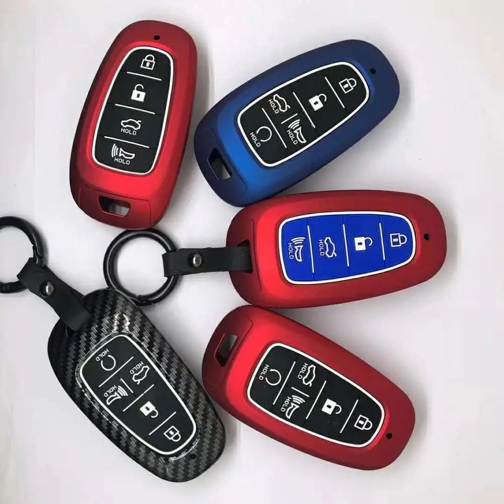 KUNIO Leather Key Case For Hyundai Models – Tucson, Ioniq 5, Santa Fe & More | 6-Button Protection Cover