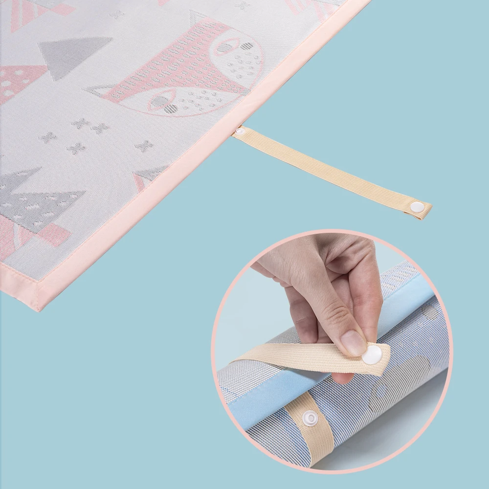 Baby Bed Mattress Ice Silk Mat Reusable Breathable Nappy Changing Mat Washable Bed Sheet Cartoon Summer Sleeping
