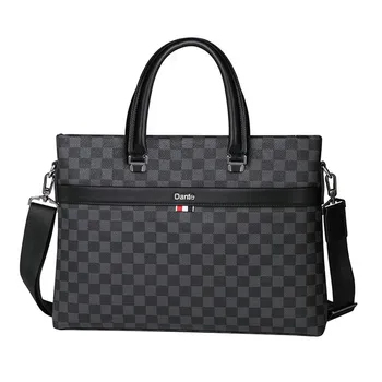 

genuine leather laptop men's briefcase large capacity business shoulder crossbody Hand messenger computer office bags for men