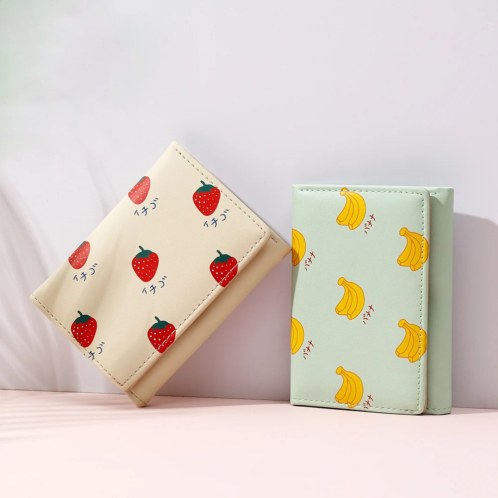 

2020 Fashion Women Cute Wallet Summer Fruit Style Girl Leather Coin Money Card Holder Short Wallet Purse Bag Pocket