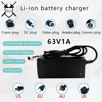 

63 V 1A hoverboard charger lithium battery charger aviation plug 4 pins for 18650 li on battery power charger