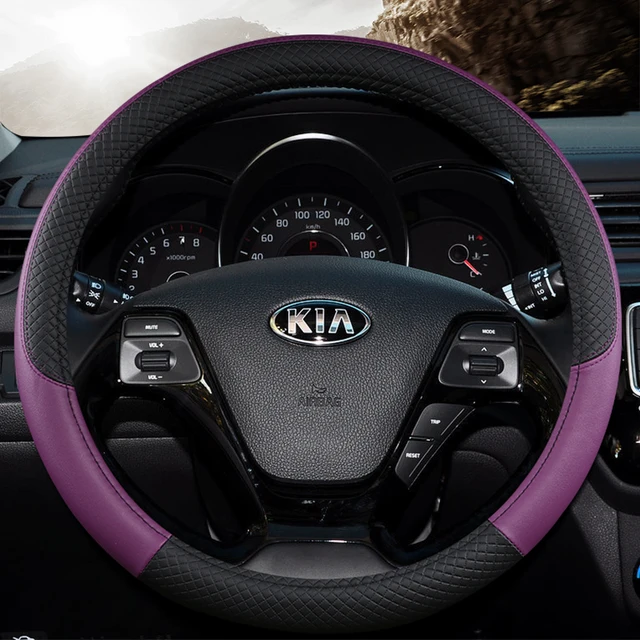 Car Steering Wheel Glove Cover Automobile steering wheel cover appropriate for kia Ceed Rio K2 K3 K4 K5 Picanto Sportage Rio 3 purple
