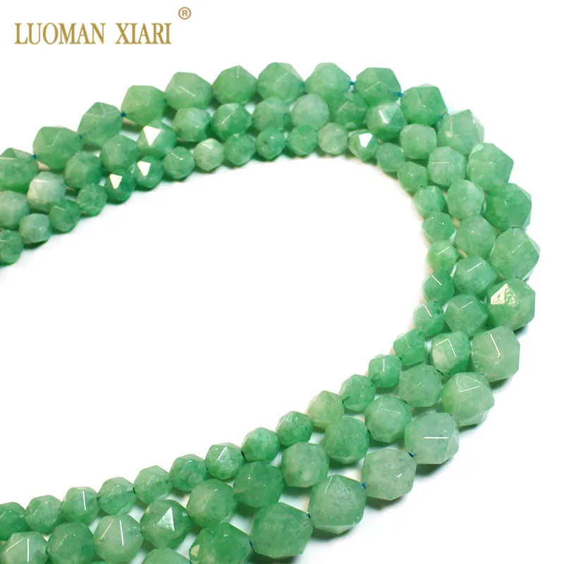 Топ 100% натуральные граненые бирманские нефритовые круглые бусины из