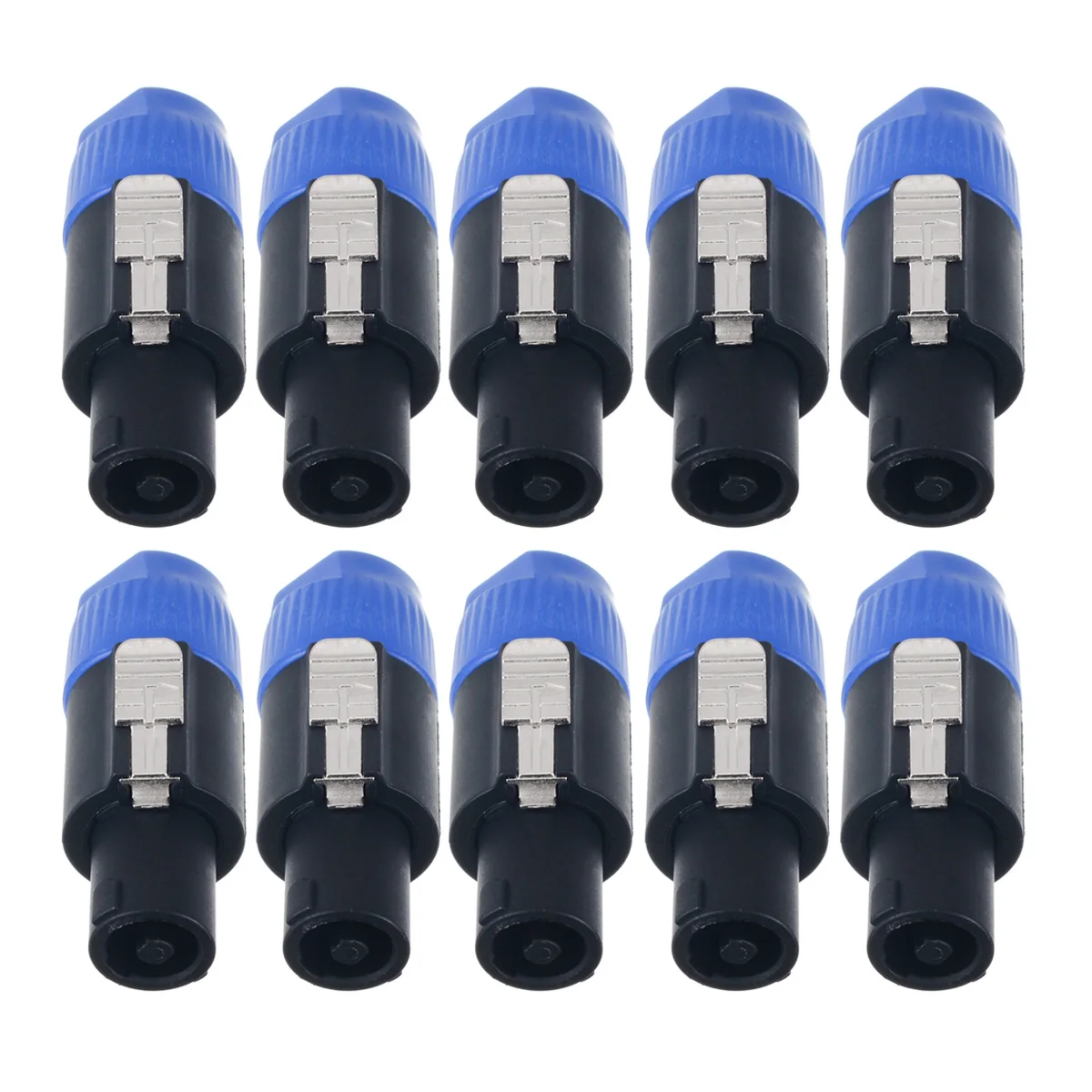 Lot De 10 Connecteurs Audio SPEAKON NL4FC Mâle Bleu/rouge - Pour Enceintes Professionnelles - Neuf