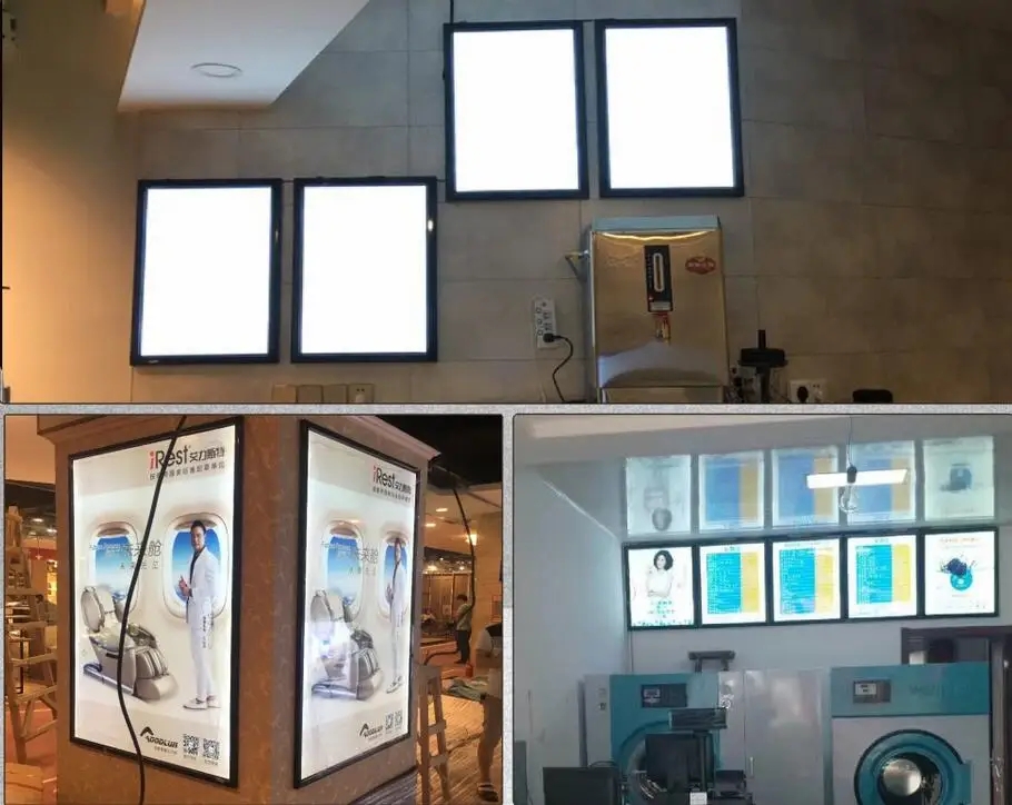 Placa de Publicidade de Alumínio Moldura na Cor Caixa de Luz Menu do Restaurante Indoor Levou Preta Display Led a1 Frete Grátis 6 2019 novo menu led publicidade de alumínio