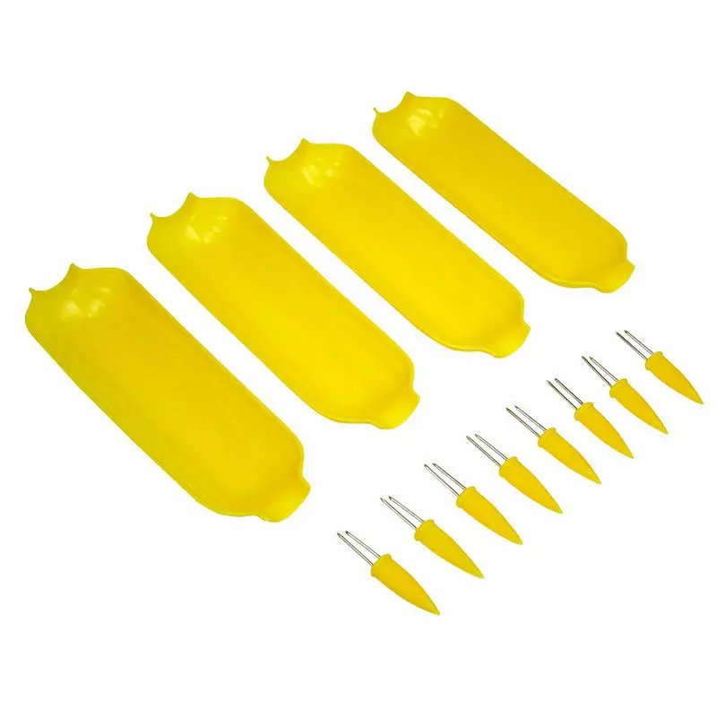 Corn skewers and tray set 