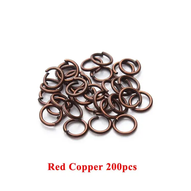 100-200pcs DIY Jewelry Findings Open Single Loops Jump Rings Split Ring for jewelry making Open Jump Rings Connectors Wholesale Red Copper