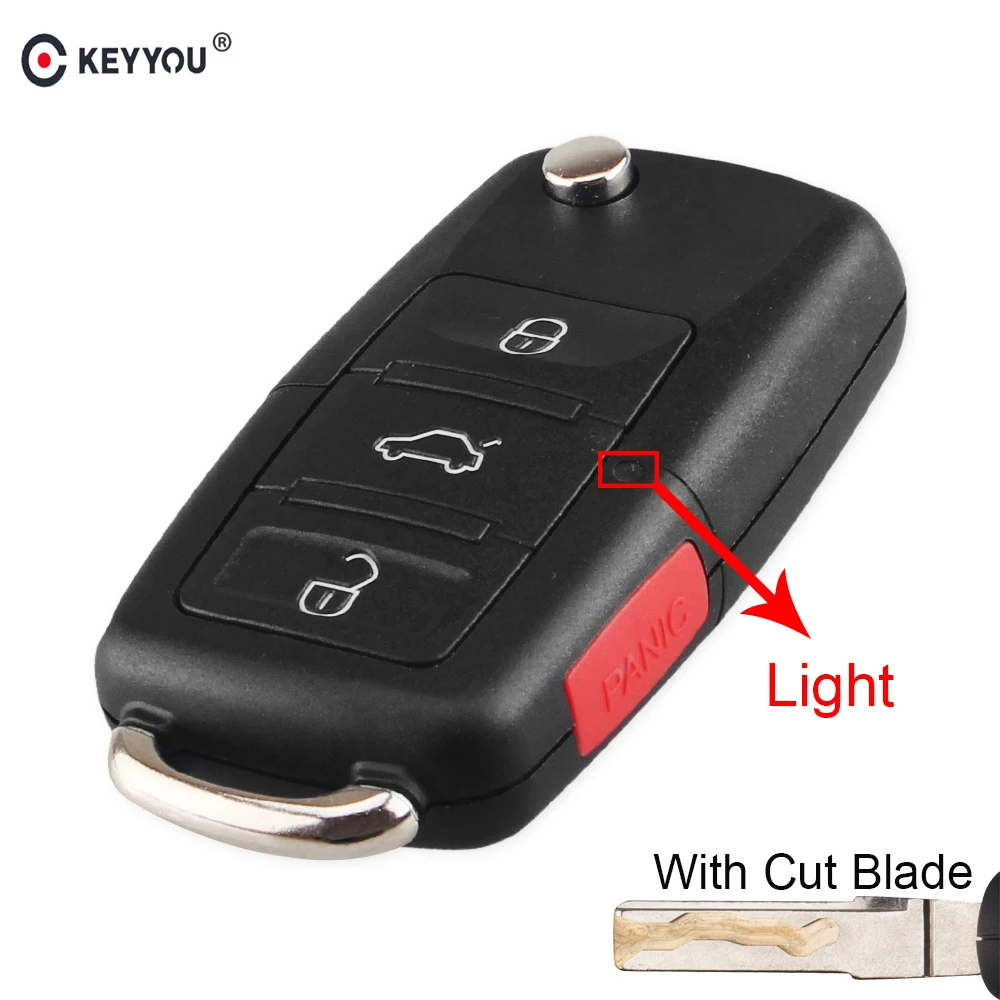KEYYOU 3+ 1 Panic 4 Buttons Flip Remote Key Shell Fob Case fit for VOLKSWAGEN VW Touareg Switchblade Car | Автомобили и мотоциклы