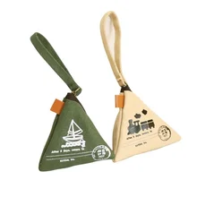 

Tower Personality Creativity Retro Zongzi Zero Wallet Female Mini Canvas Art Korean Lovely Coin Purses Key Holders Bag Male