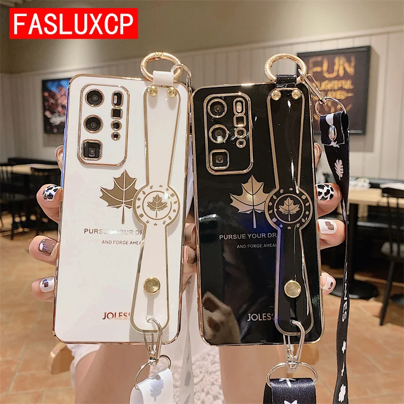 Модный чехол с кленовым ремешком для Huawei P40 Pro P30 Lite P20 Mate 20 40 Nova 5T Honor 9X 30 50 |
