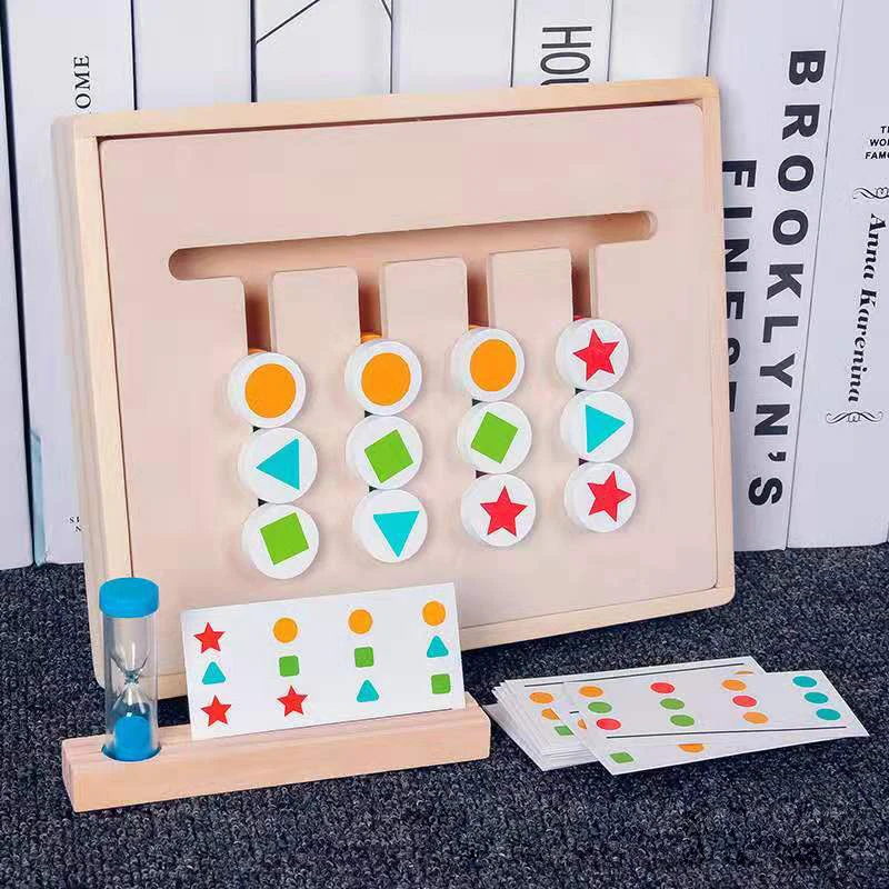  Children Wooden Montessori Kids Early Learning Education Color Shape Cognition Toy Baby Teaching Ma - 4000204321229