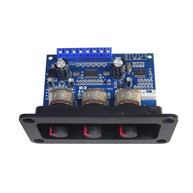 SOTAMIA Bluetooth 5.0 Power Amplifier Audio Board 2.1 Subwoofer Amplifier Speaker Sound Amplificador 2x25W+50W With Panel